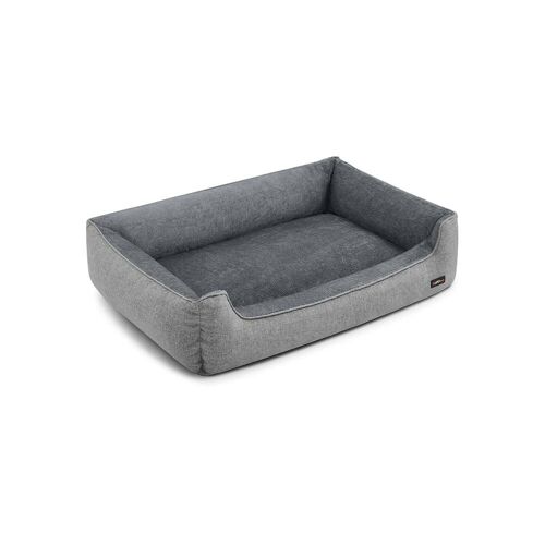 Feandrea Hundebett mit erhöhten Rändern, Hellgrau / L 120.00 x B 90.00 x H 30.00 cm