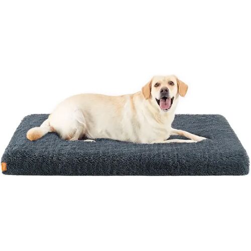 FEANDREA Hundebett mit Noppenschaumstoff gepolstert, Dunkelgrau / L 122.00 x B 74.00 x H 10.00 cm