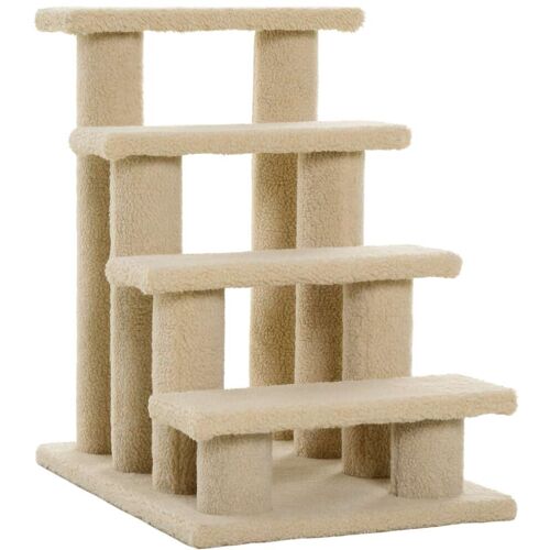 PawHut Katzentreppe mit 4 Stufen 63,5 x 43 x 60 cm   Tiertreppe Hundetreppe Treppe für Tiere