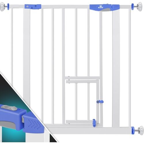 KESSER KIDIZ® Türschutzgitter Absperrgitter Treppengitter Kindergitter   mit Türe für Hunde und Katzen , Haustier   ohne Bohren   erweiterbar   kombinierbar mit Y-Spindeln   schwenkbar