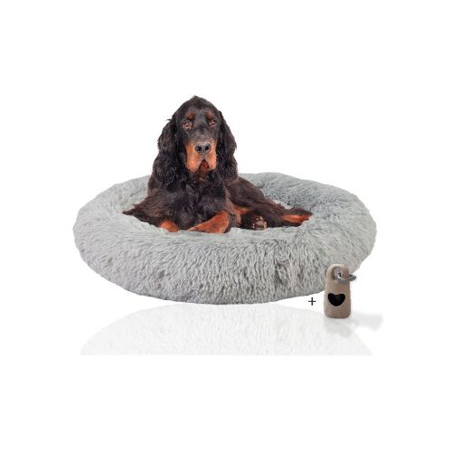 Rohrschneider ® Hundebett Donut mit Gratis-Beigabe, Extra flauschiges Hundekissen L