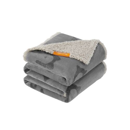 FEANDREA Wasserdichte Hundedecke Sherpa Fleece Grau