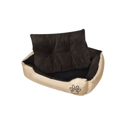 VidaXL Hundebett beige und dunkelbraun 48 cm, 65 cm, 18 cm