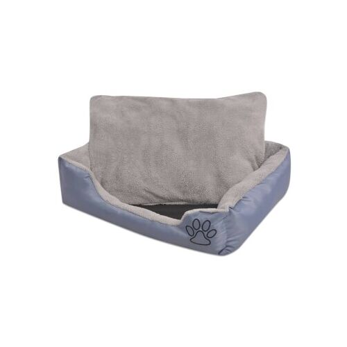 VidaXL Hundebett mit gepolstertem Kissen Grau 48 cm, 65 cm, 18 cm