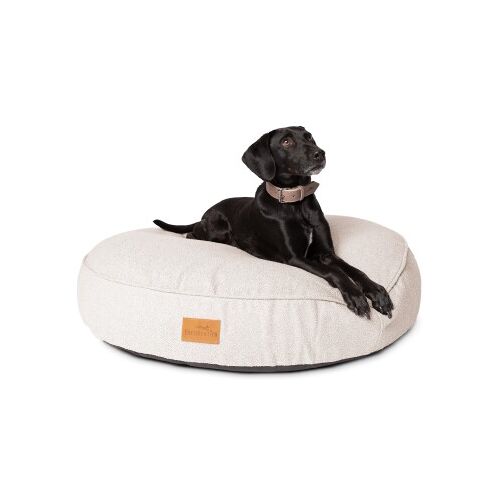 Freudentier kuscheliges Hundebett mit Memory Foam ⌀100cm hellgrau 1 m