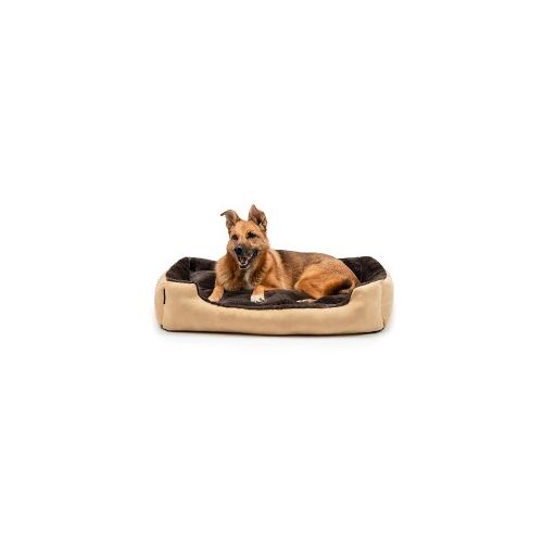 Lionto Hundebett mit Wendekissen braun/ beige XL
