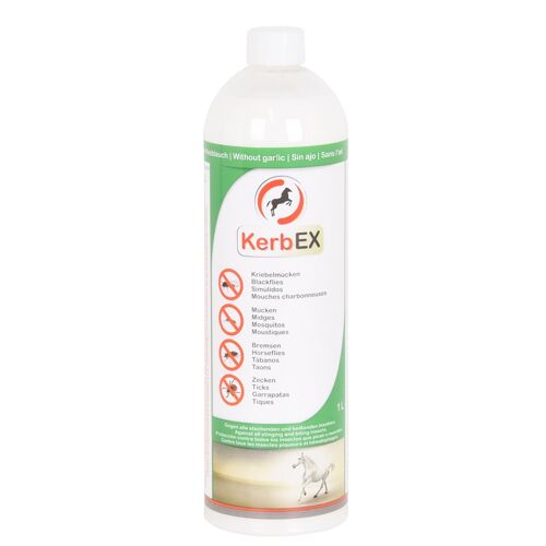 KerbEX grün, ohne Knoblauch – Insektenabwehrmittel für Pferde, 1 Liter