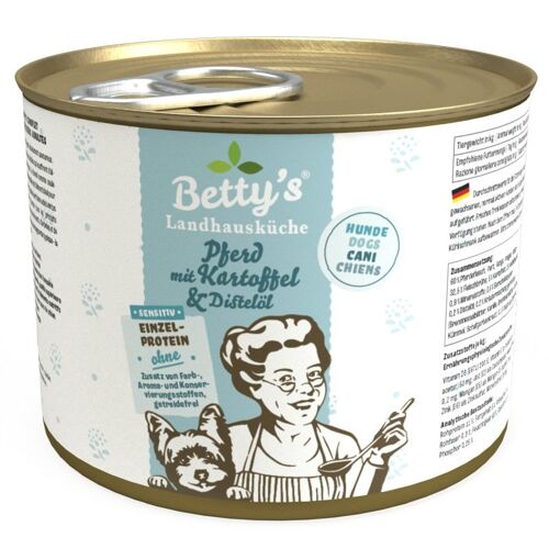 Betty’s Landhausküche Betty´s Landhausküche Hundefutter Pferd mit Kartoffel & Distelöl 1x 200g