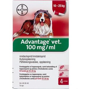 Bayer ah (dk) Advantage Vet. til hund 100 mg/ml 10 ml Kutanopløsning - Flåtmiddel - Loppemiddel