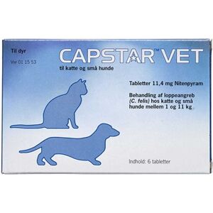 Elanco animal h. - eli lilly dk Capstar Vet. t. kat+små hunde 11,4 mg 6 stk Tabletter - Flåtmiddel - Loppemiddel