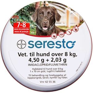 Orifarm Seresto Vet. t. hund over 8 kg 4,50 g+2,03 g 1 stk Halsbånd - Flåtmiddel - Loppemiddel
