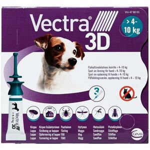 Ceva sante animale Vectra 3D 4-10 kg 87+7,7+ 635 mg 4,8 ml Spot-on, opløsning - Flåtmiddel - Loppemiddel