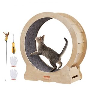 VEVOR Cat-træningshjul, stort kat-løbebåndshjul til indendørs katte, 29,5 tommer katteløbehjul med aftageligt tæppe og kat-teaser til løb/gå/træning, veleg