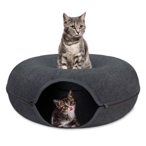 Amazinggirl Katteseng kat hulefilt - kattetunnel som katteseng katteseng hule, lille seng eller tunnel som soveplads eller kattehus krammehule legetunnel kat donu