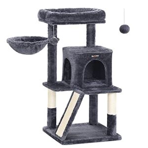 Songmics FEANDREA kattekradsestolpe, kattetårn, forlænget siddepinde til store katte, røggrå PCT51G