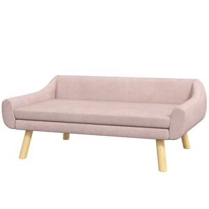 Rootz Living Rootz Pet Sofa - Hundesofa - Scandi Design - Aftagelig pude - Velvet Look - Pink + Naturlig - 102 cm x 58,5 cm x 42,5 cm