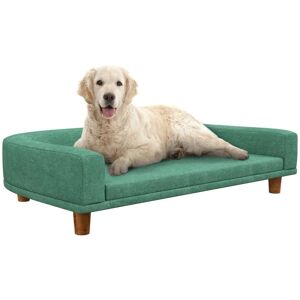 Rootz Living Rootz Hundeseng - Tyk pude - Hundesofa - Elegant design - Pet Sofa - Eukolyptus - Polyester-MDF - Grøn - 68L x 68W x 35H cm