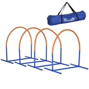 Rootz Living Rootz Dog Agility Sæt - Begynders Agility Sæt - Agility Sæt - Hundetræning - 4 buer begyndersæt - Med bæretaske - Blå/Orange - 88 x 64 x 95 cm