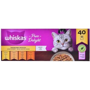 Cat food Whiskas Pure Delight Chicken Turkey Duck Birds 40 x 85 g