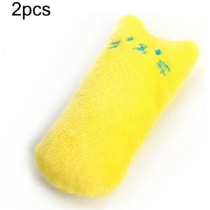 Shoppo Marte 2 PCS Teeth Grinding Catnip Toys Funny Interactive Plush Cat Toy Pet Kitten Chewing Toy  Claws Thumb Bite Cat mint for Cats(Yellow)