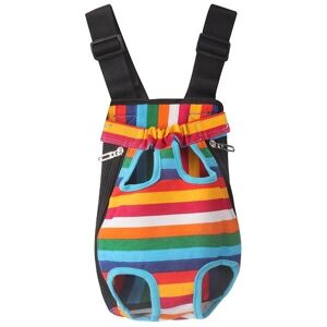 Shoppo Marte Traveling Portable Pet Chest Backpack Pet Carrier Bag, Size:XL(Rainbow striped)