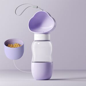 Shoppo Marte 350ml+200ml Dog Go Out Water Cup Portable Accompanying Cup Pet Drinking Water Drinker(Cloud Purple)