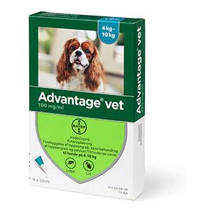 Pharmaservice Leverandør Advantage loppemiddel til hund 4-10 kg 4 pipetter