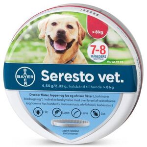 Pharmaservice Leverandør Seresto Vet Loppe og flåthalsbånd til hund over 8 kg