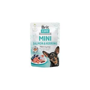 Brit Care Mini w/Salmon+Herring steril. fillets in gravy 85g - (24 pk/ps)