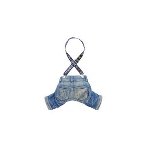 DoggyDolly Bukser med seler, denim, str. M 59-61cm/81-83cm