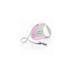 flexi Style, automatisk hundesnor, grå/pink, S, 3 m, bånd