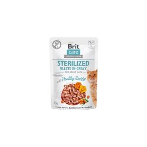 Brit Care Cat Ster. Fillets in Gravy w/ Healthy Rabbit 85g - (24 pk/ps)