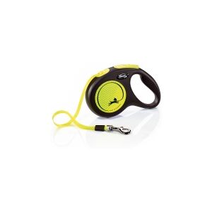 flexi New NEON bånd M, 5M, 25KG, black/neon gul