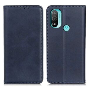 Generic Flip Etui med Pung i ægte Læder til Motorola Moto E40 / E20 - Bl Blue