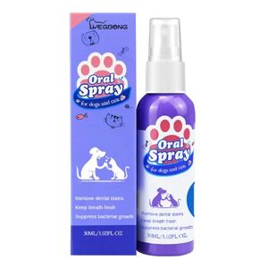 Pet Spray Tandbørste til hund Kat Dårlig ånde tandsten Plaque Re purple