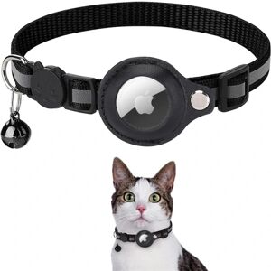 （Airtag GPS medfølger ikke） (sort) kattehalsbånd, kompatibelt med tilbehør