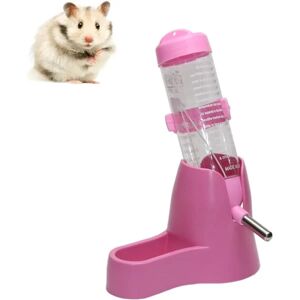 3 i 1 hamster hängande vattenflaska husdjur auto dispenser med bas for dvärg hamster skal råtta igelkott-rosa 125 ml