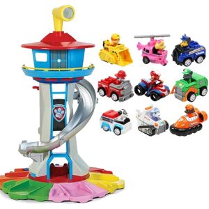 Paw Patrol Tower Stor størrelse Pat Patrol Canina Lookout Modle Legetøjssæt Hunde Køretøjer Action Figur til drenge Børn Fødselsdagsgave-WELLNGS tower with 9pcs dog