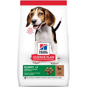 14 + 4 kg gratis! 18 kg Hill's Science Plan - Puppy Medium Lam & Ris