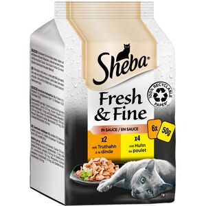 72x50g Fresh & Fine Kylling & Kalkun i sauce Sheba kattemad