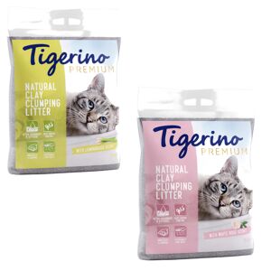 Sparepakke: 2 x 12 kg Tigerino Premium - Mixpakke: Hvid Rose + Citrongræs
