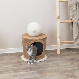 TRIXIE hyggelig kattehule med kradsebold 36x50 cm gråbrun
