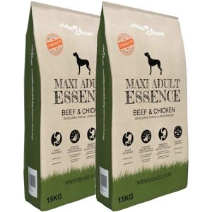 vidaXL luksustørfoder til hunde Maxi Adult Essence Beef & Chicken 2 stk. 30 kg