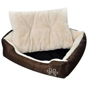 vidaXL hundeseng XXL brun og beige