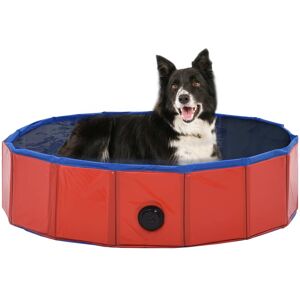 vidaXL foldbart hundebassin 80 x 20 cm PVC rød