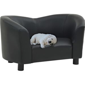 vidaXL hundesofa 67x41x39 cm kunstlæder sort