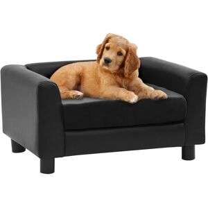 vidaXL hundesofa 60x43x30 cm plys og kunstlæder sort