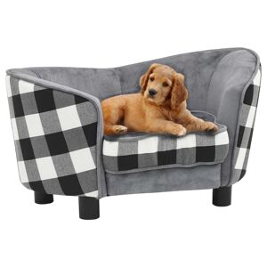 vidaXL hundesofa 68x38x38 cm plys grå