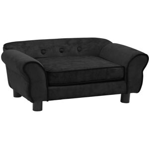 vidaXL hundesofa 72x45x30 cm plys sort