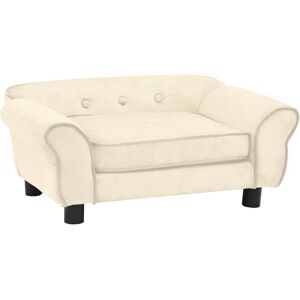 vidaXL hundesofa 72x45x30 cm plys cremefarvet